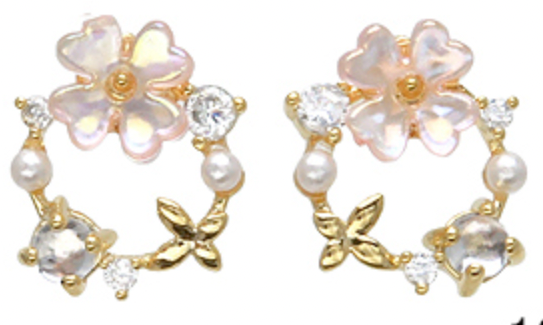 Flower and Pearl Studs
