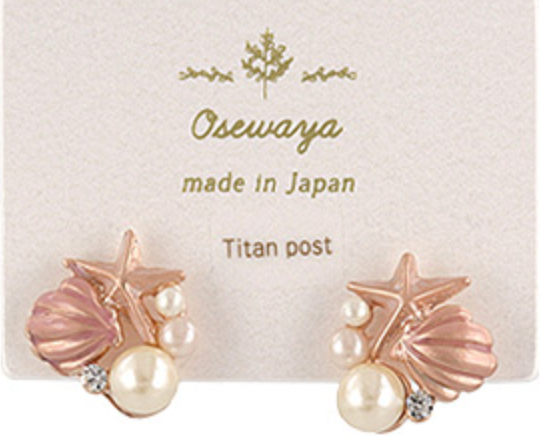 Seashell Pearl Studs