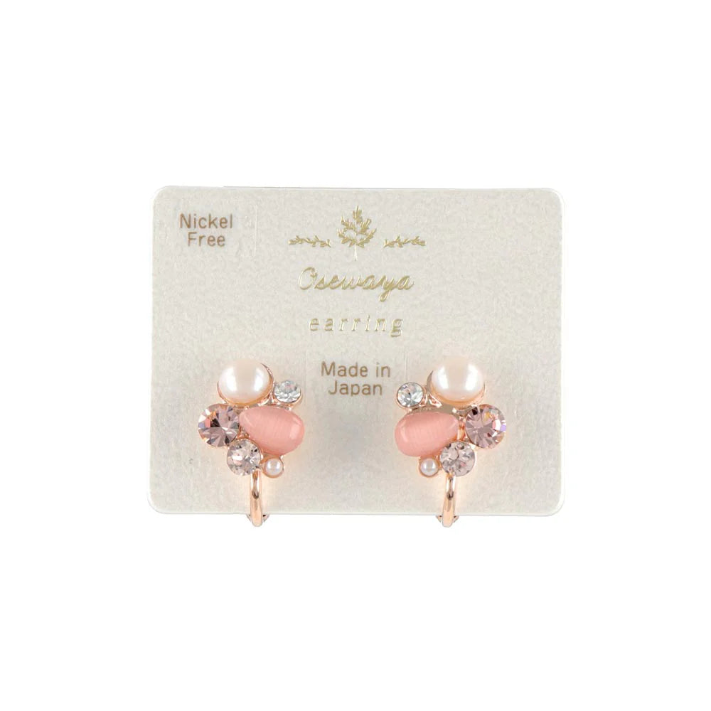 Multi Jeweled Clip On Earrings