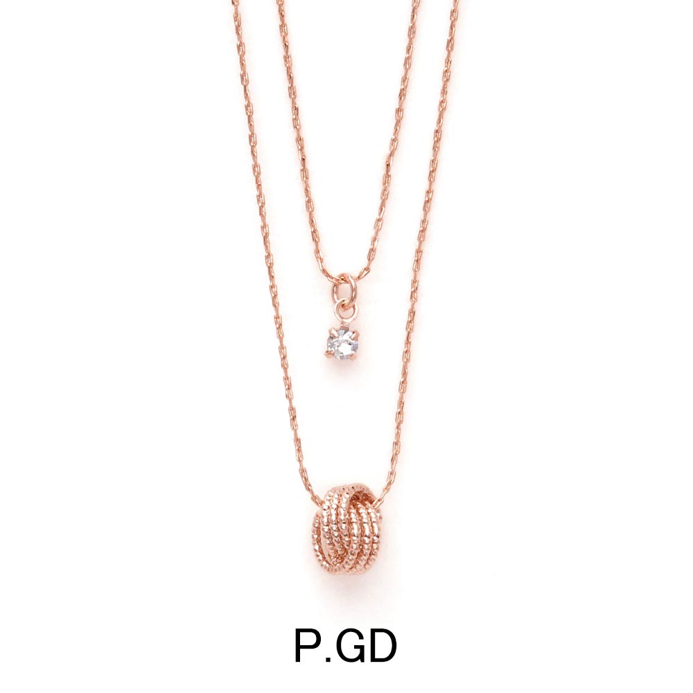 Layered Knot Crystal Necklace