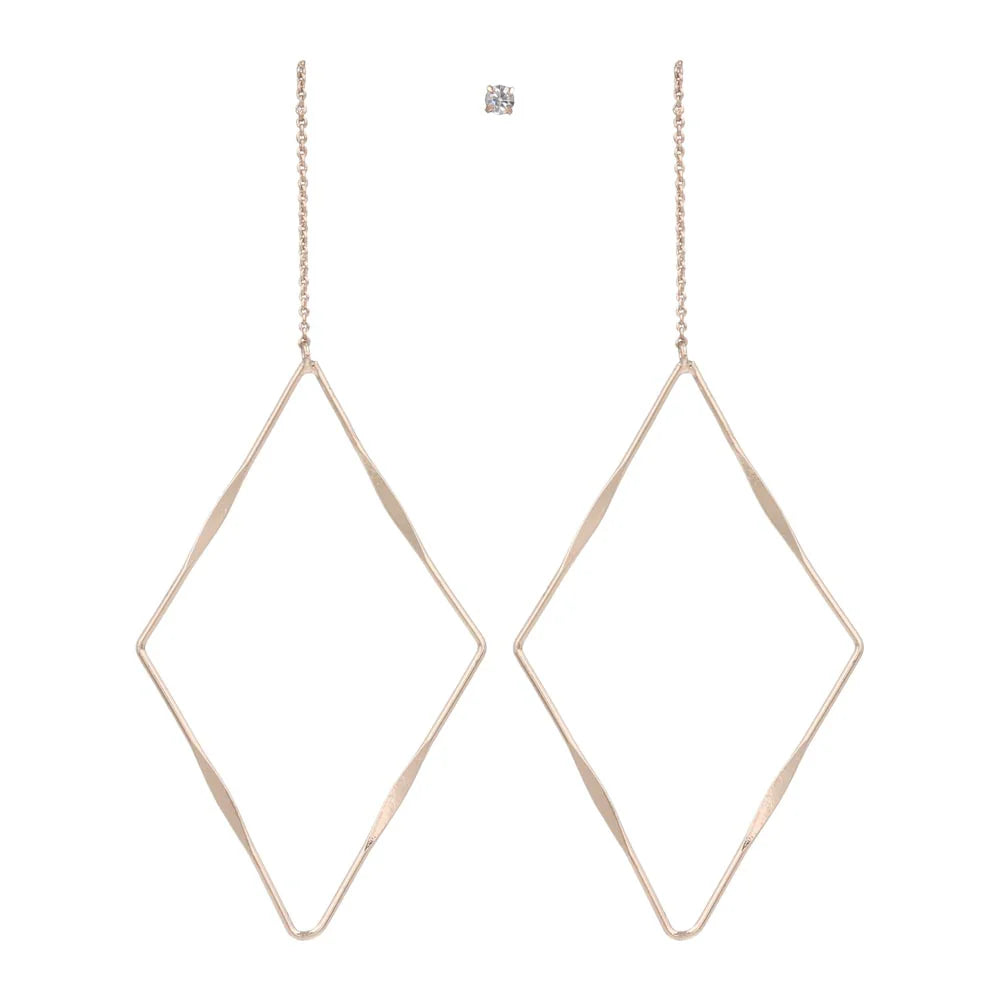 Rhombus Threader Earrings and Stud Set