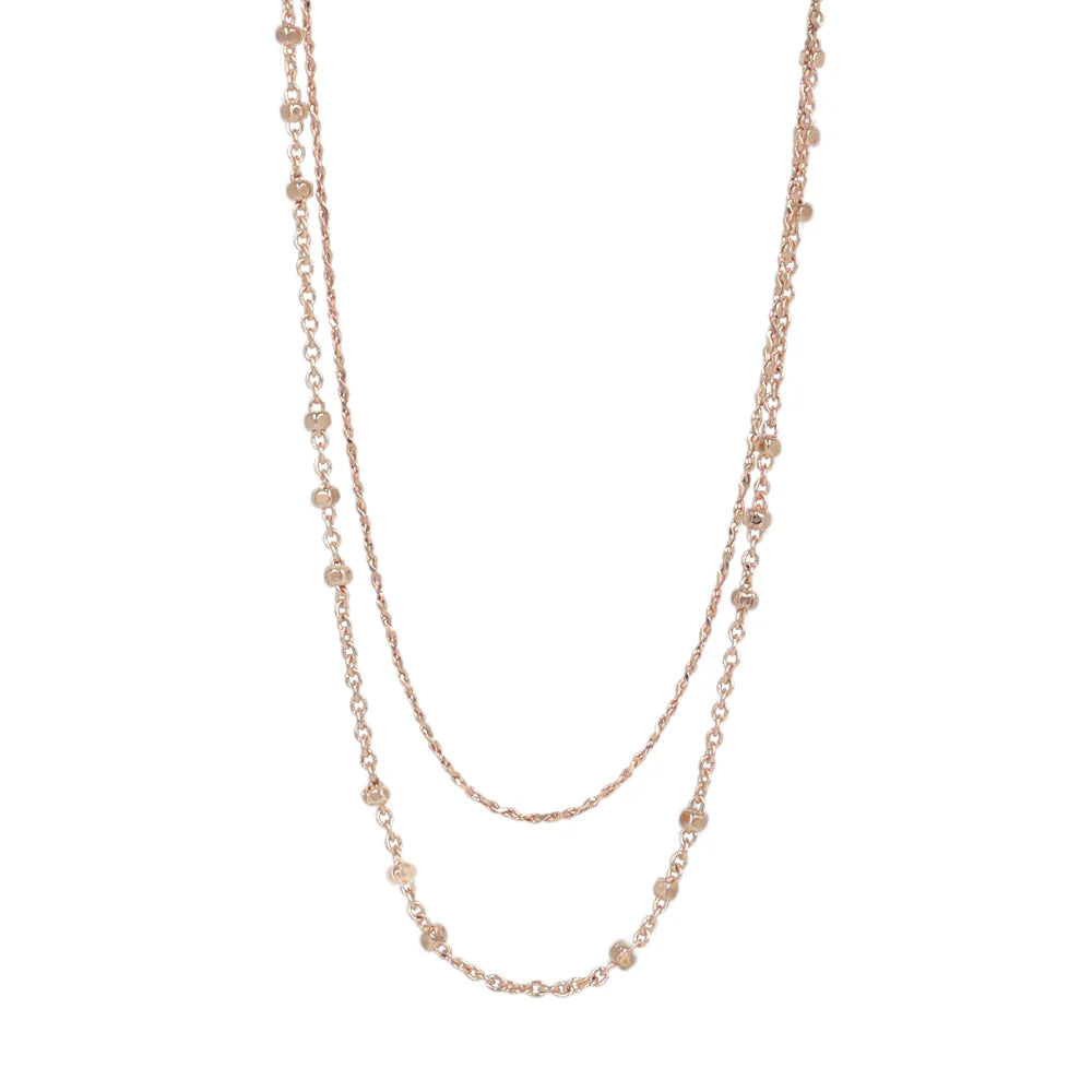 Rose Silver Double Strand Slider Necklace