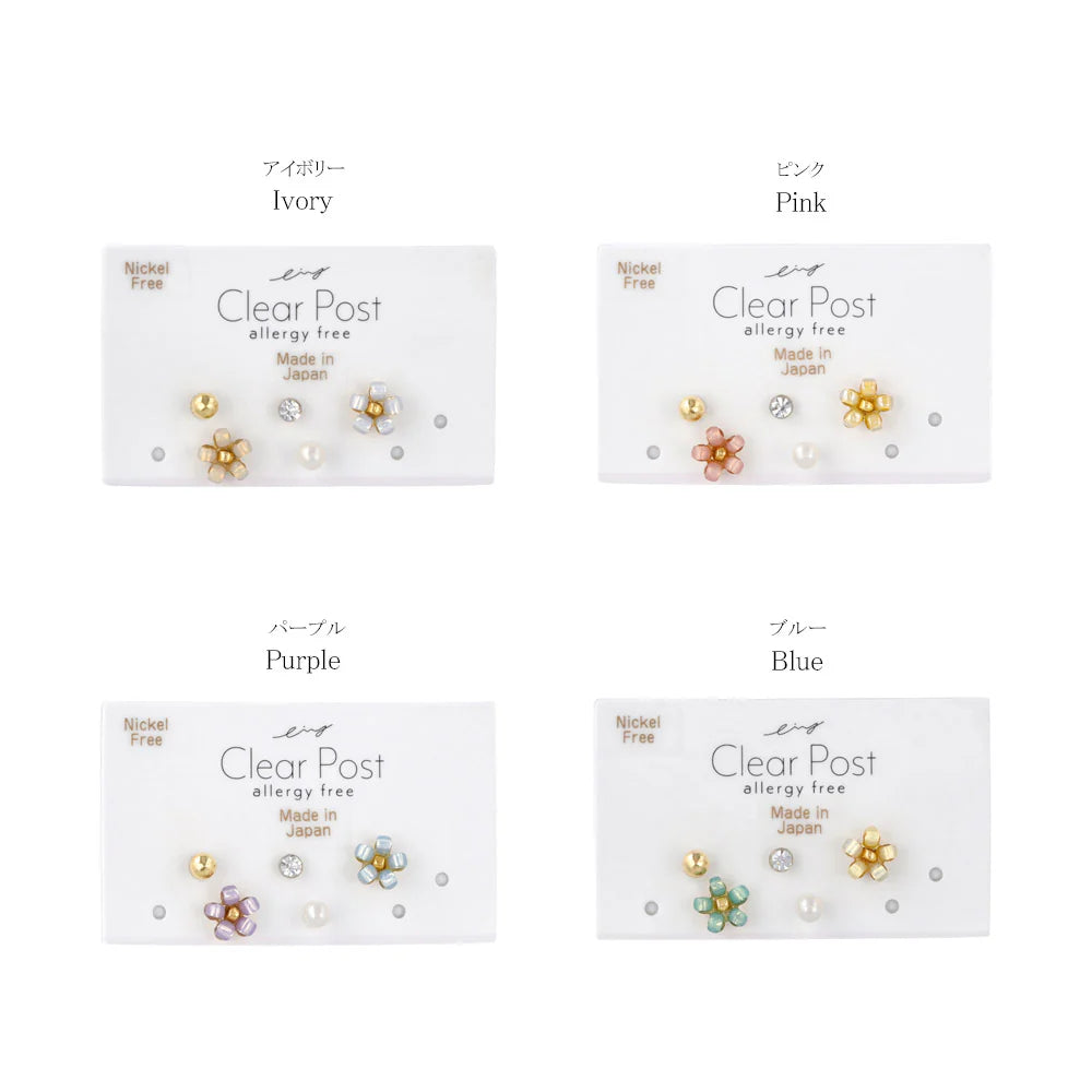 Floral Plastic Earring Set