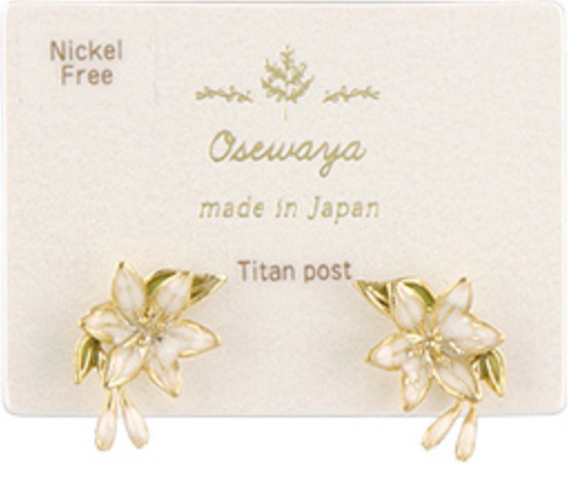 White Flower Earrings