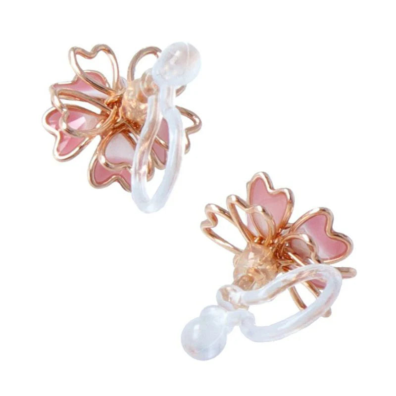 Sakura Flower Invisible Clip On Earrings
