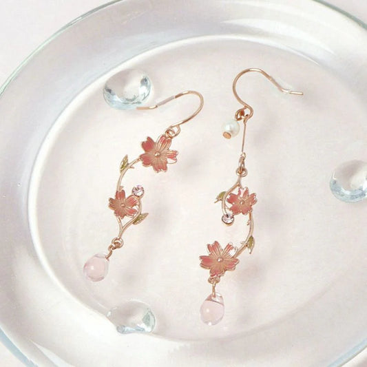 Sakura Mismatched Linear Earrings