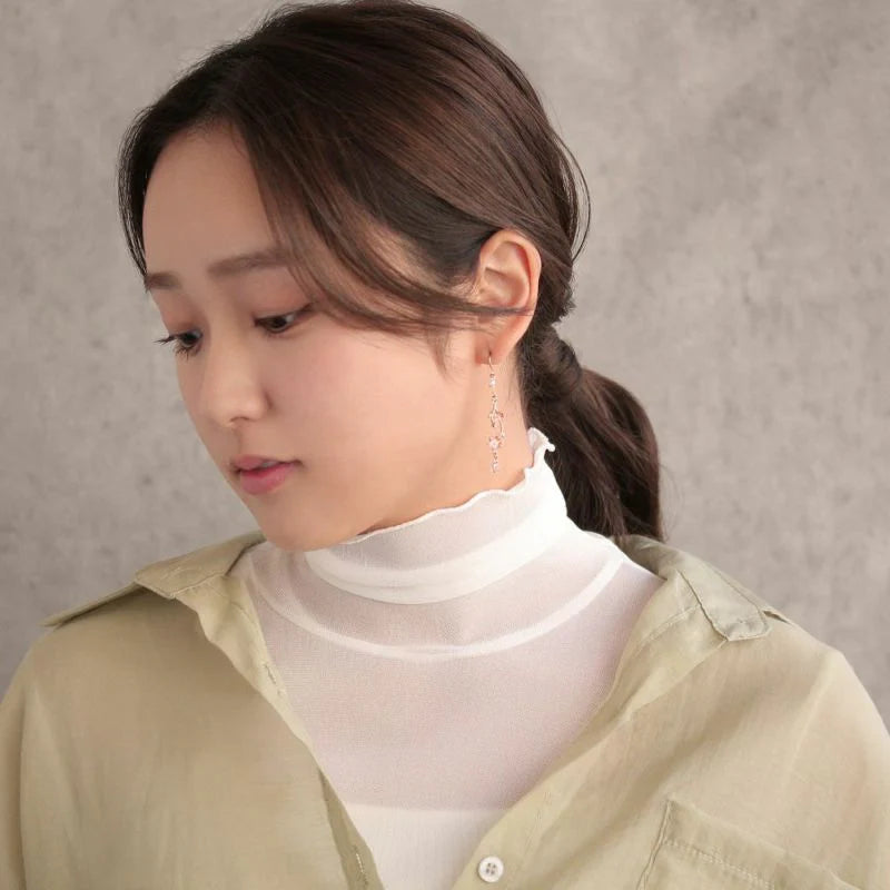Sakura Mismatched Linear Earrings