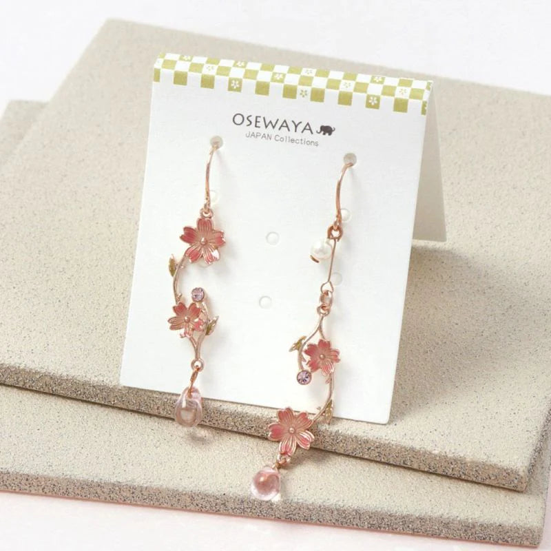 Sakura Mismatched Linear Earrings