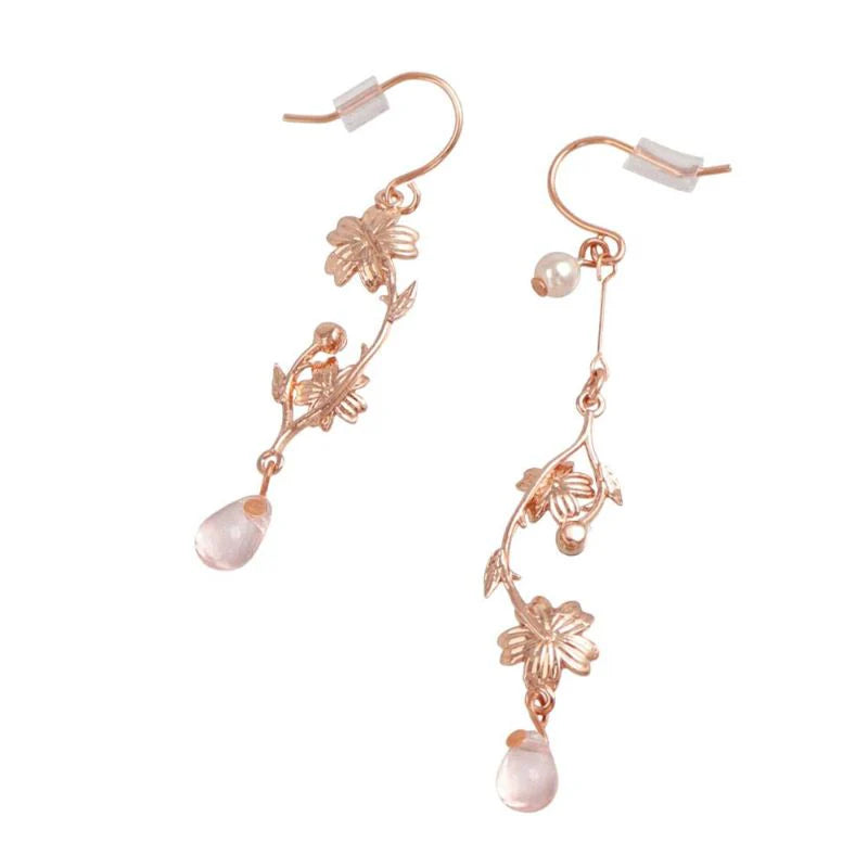 Sakura Mismatched Linear Earrings
