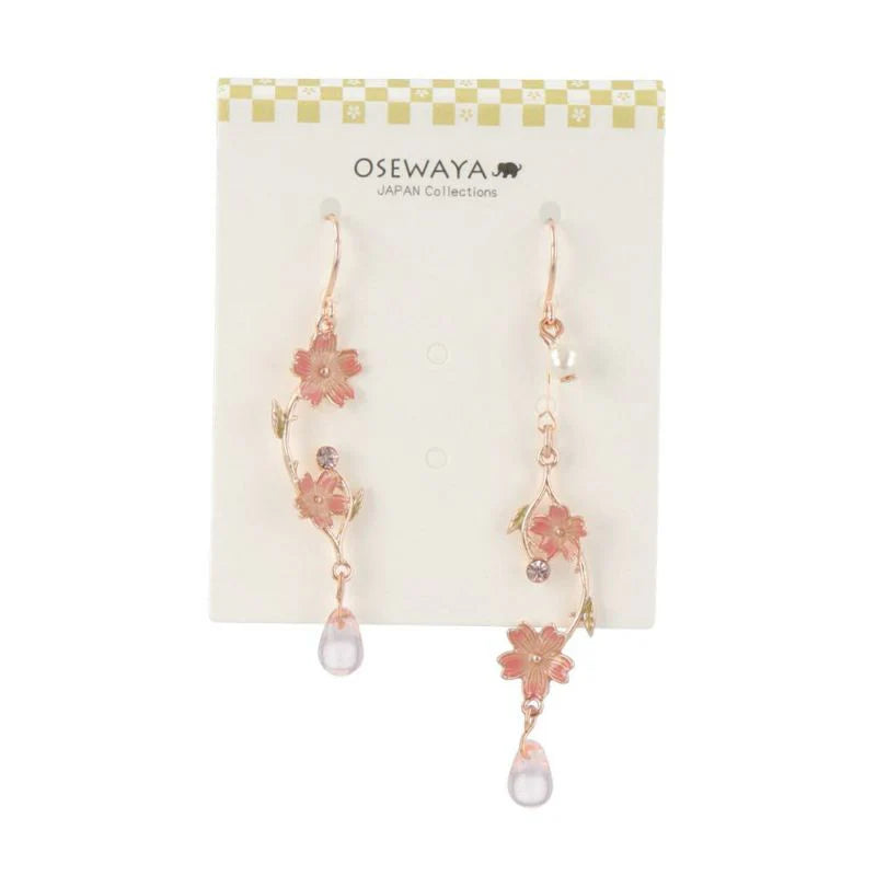 Sakura Mismatched Linear Earrings