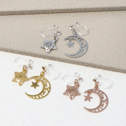 Moon Star Mismatched Invisible Clip Ons