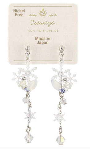 Snowflake Invisible Clip-On Earrings