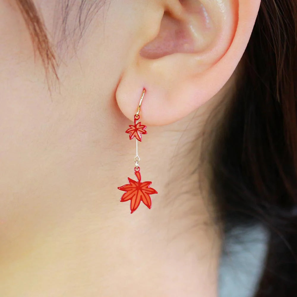 Momiji Asymmetrical Drop Earrings