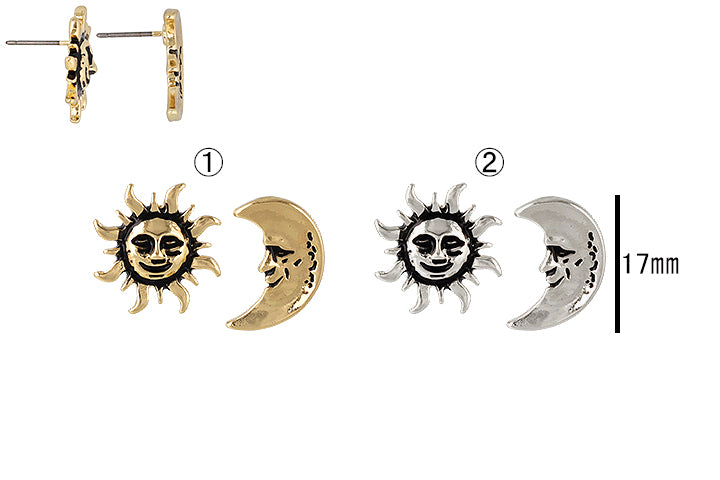 Sun and Moon Titanium post earrings