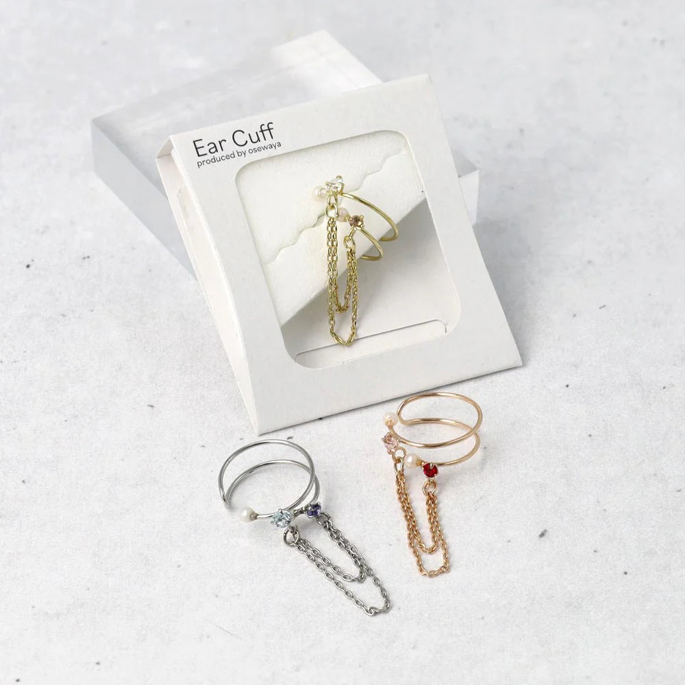 Chain Detail Double Row Ear Cuff