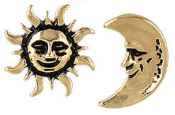 Sun and Moon Titanium post earrings