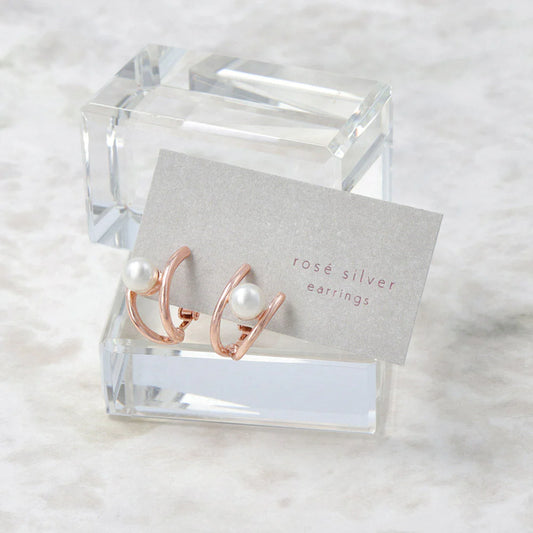 Rose Silver Double Strand Clip Ons