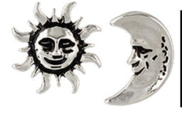 Sun and Moon Titanium post earrings