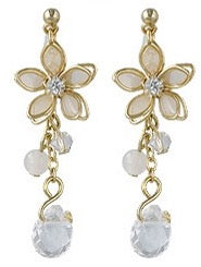 Translucent Wire Flower Drop Invisible Clip On