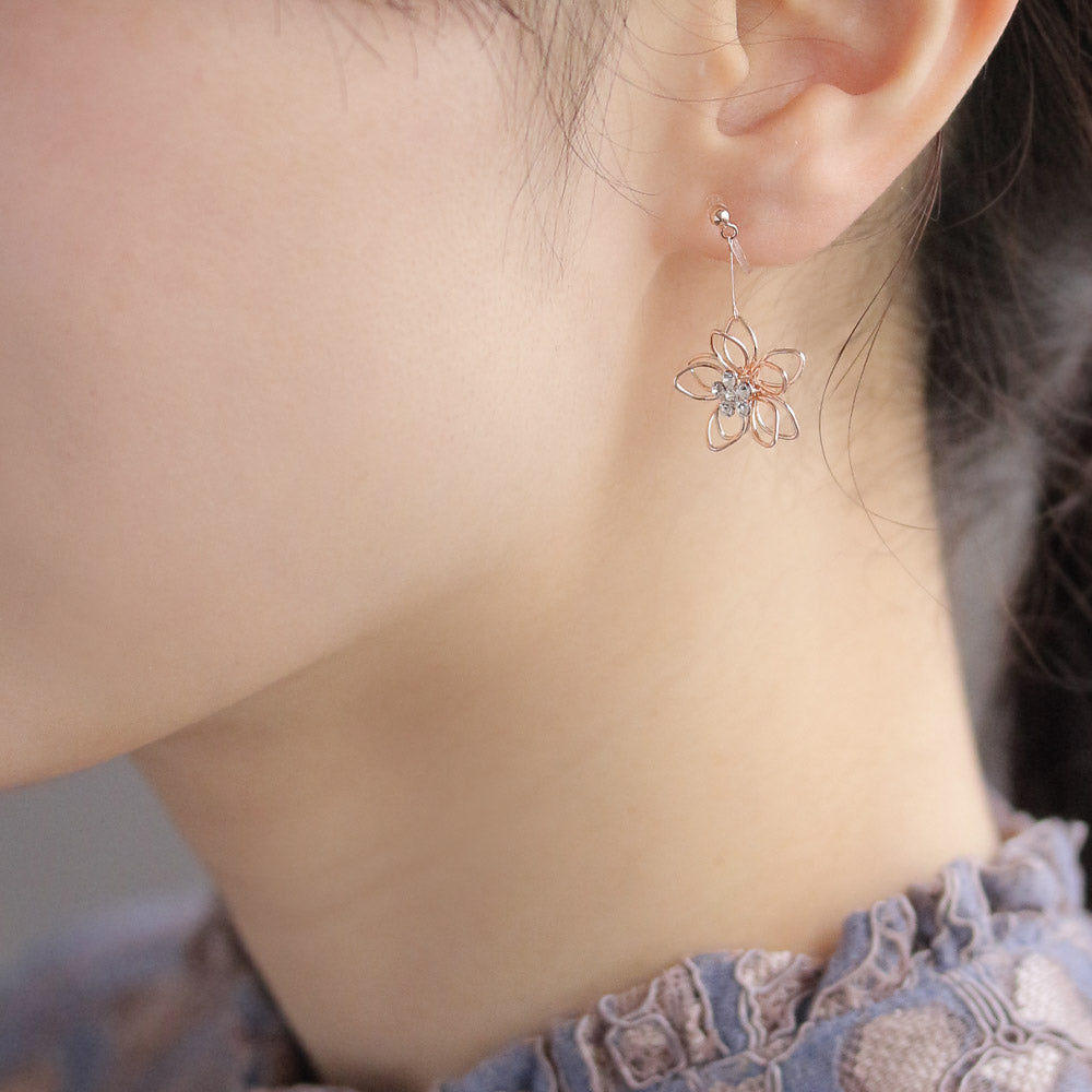Wire Flower Drop Invisible Clip On