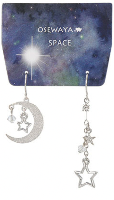 Space - Moon and Star Earrings