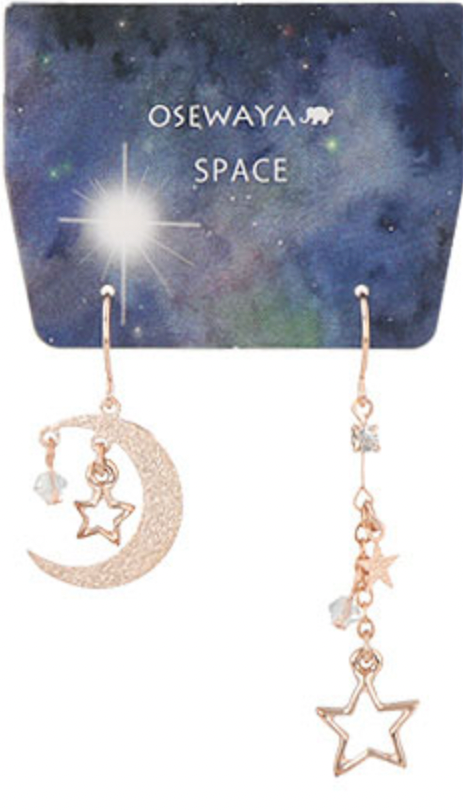 Space - Moon and Star Earrings