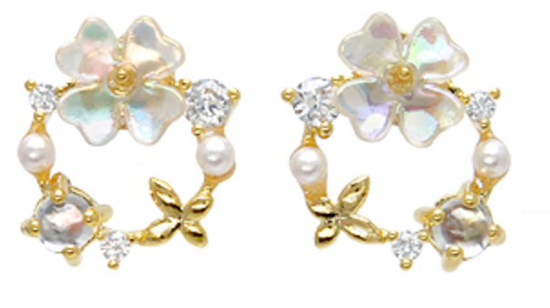 Flower and Pearl Studs