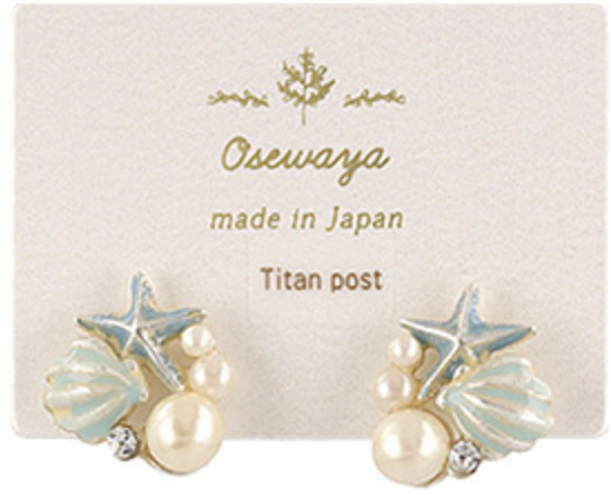 Seashell Pearl Studs