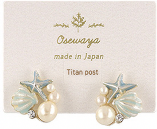Seashell Pearl Studs