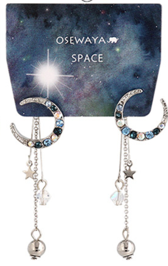 Space - Moon Drop Earrings
