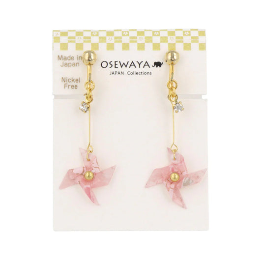 Kazaguruma Clip On Earrings