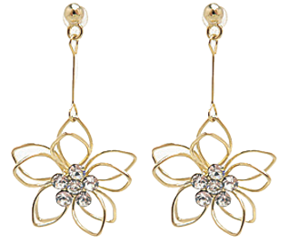 Wire Flower Drop Invisible Clip On