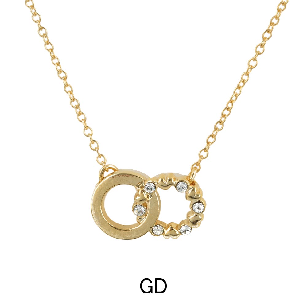 Interlocked Crystal Circle Necklace
