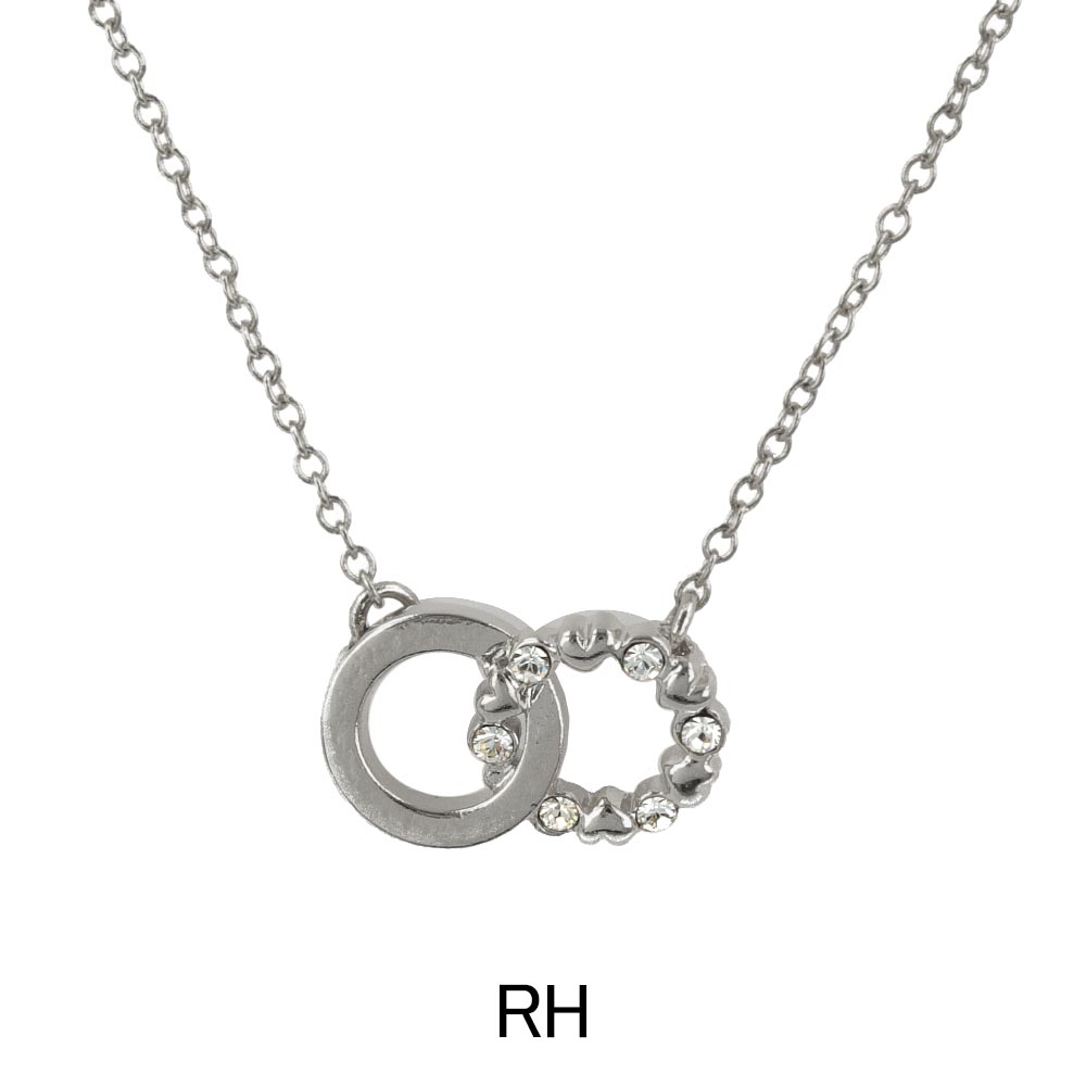 Interlocked Crystal Circle Necklace