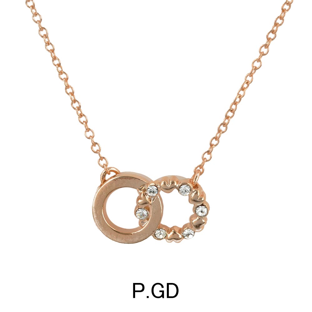 Interlocked Crystal Circle Necklace