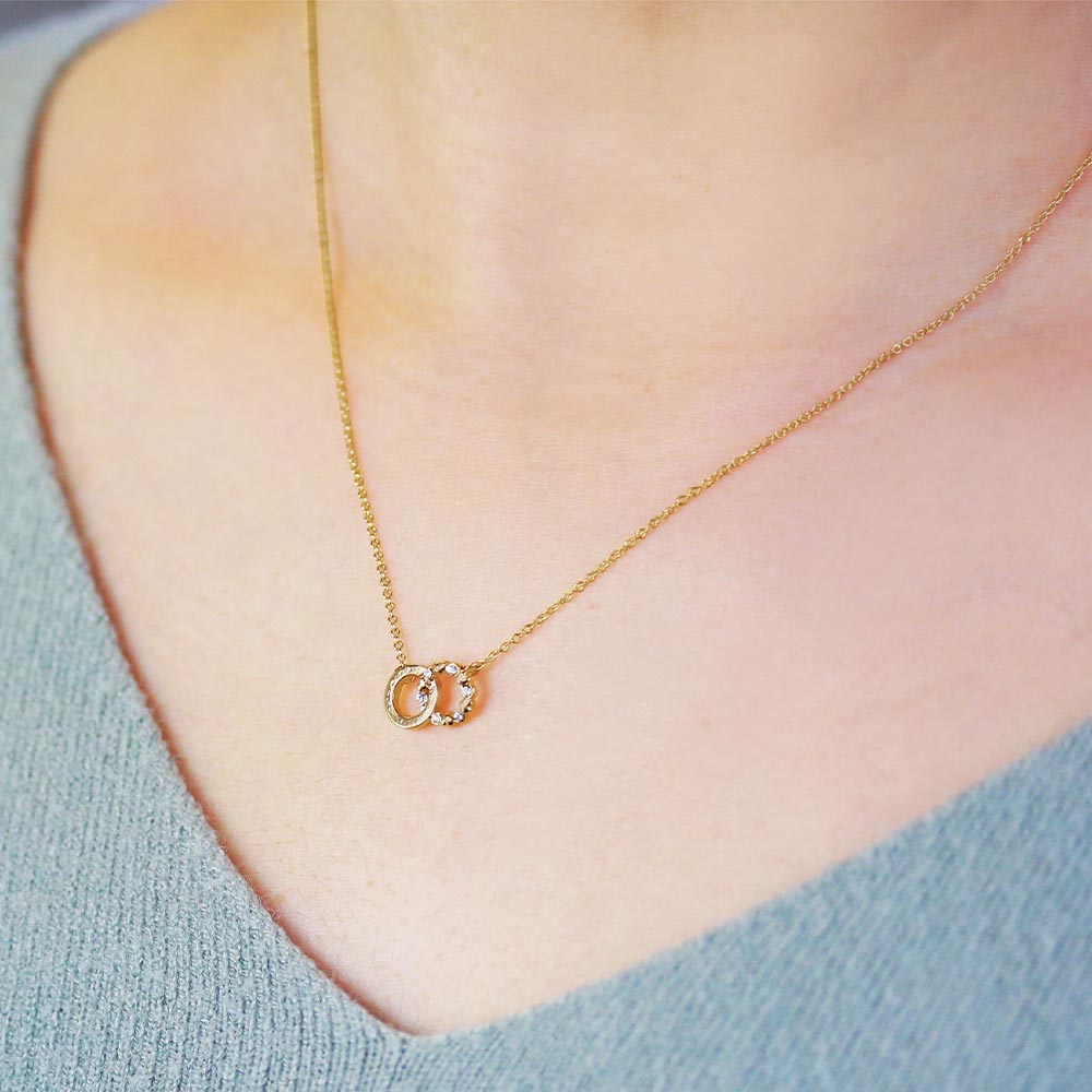 Interlocked Crystal Circle Necklace
