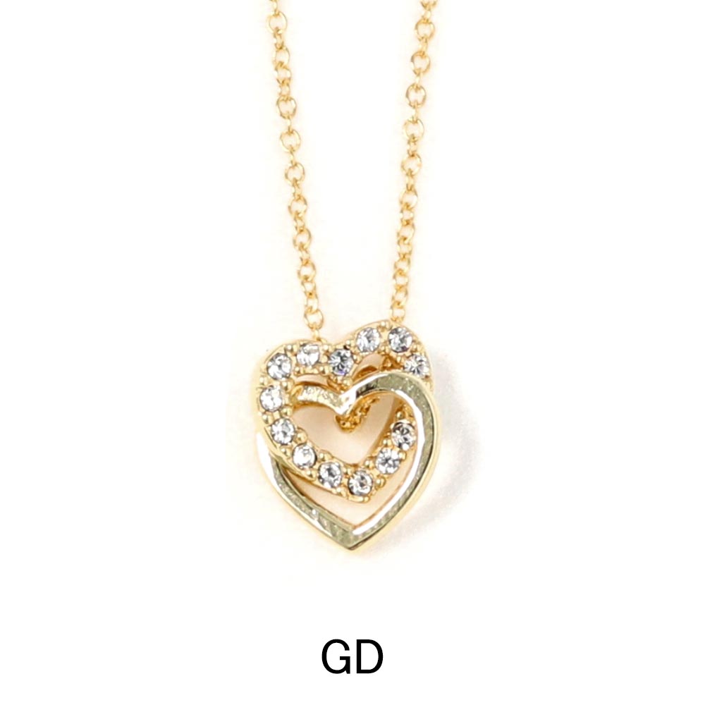 Sparkling Double Heart Necklace
