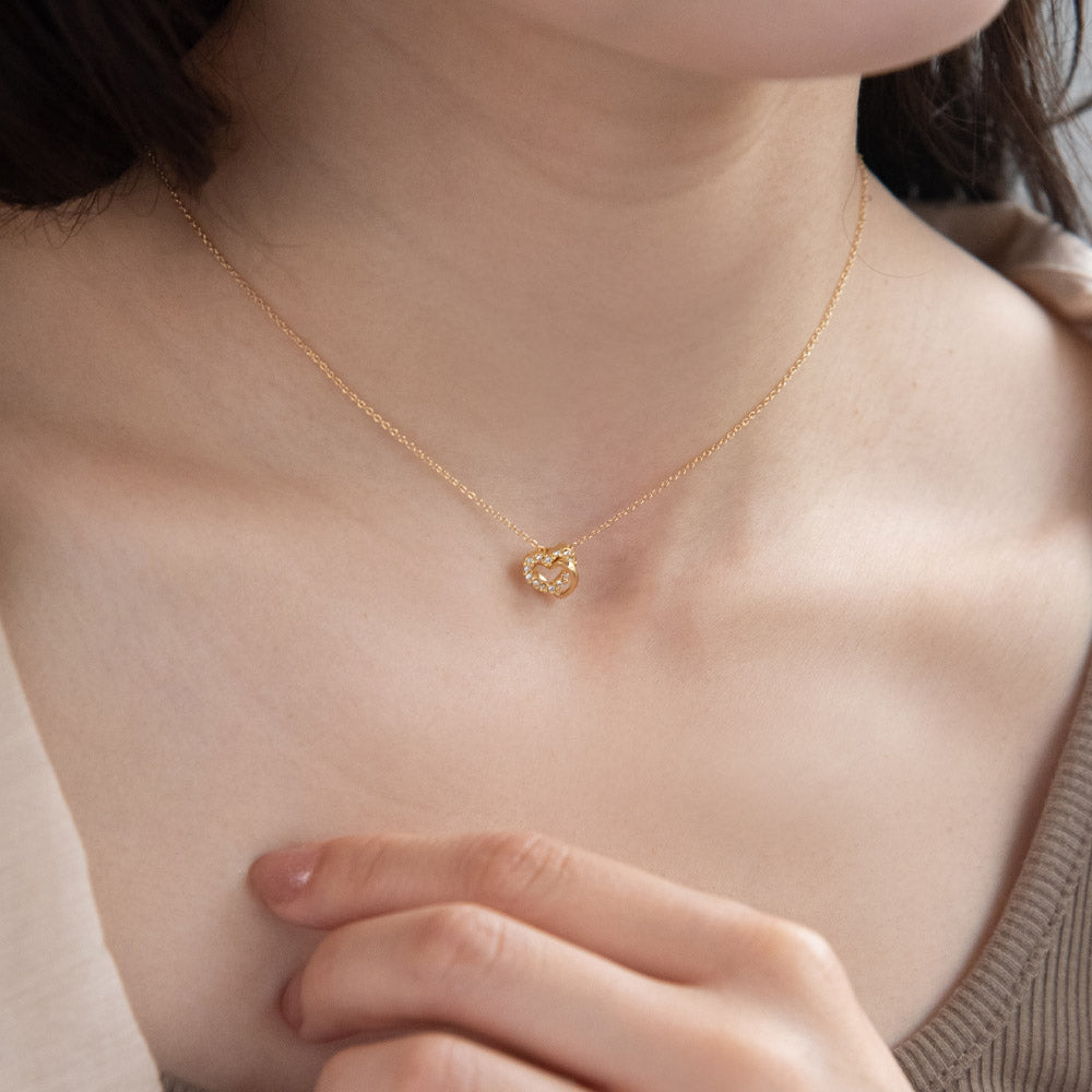 Sparkling Double Heart Necklace