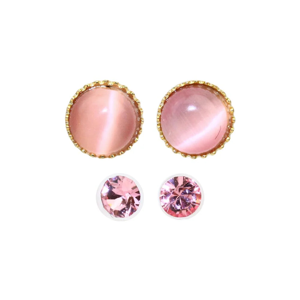 Cat's Eye Stone Invisible Clip On Earrings
