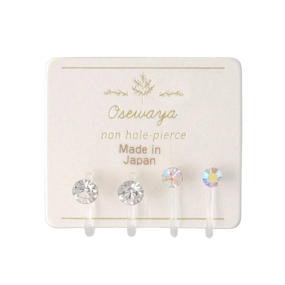 Color Crystal Invisible Clip On Earrings