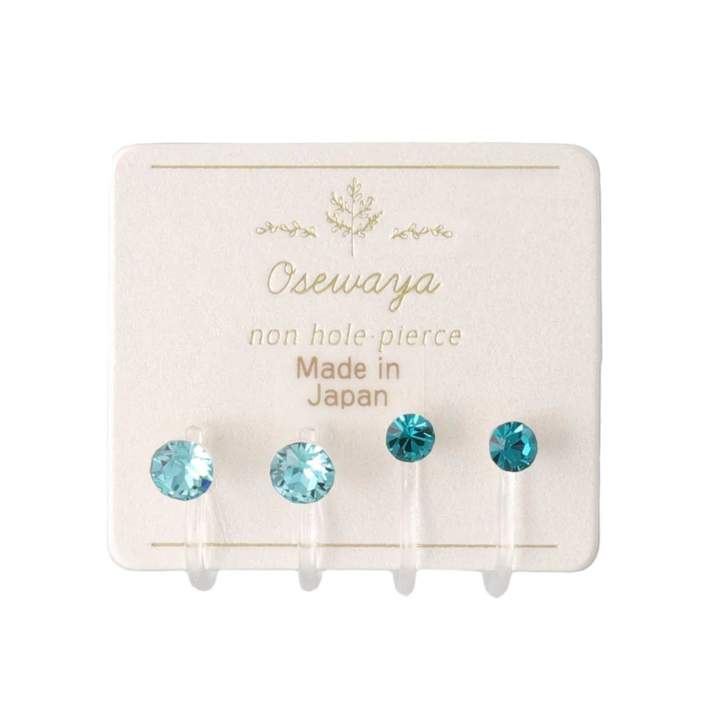 Color Crystal Invisible Clip On Earrings