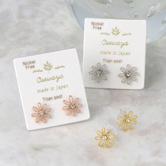 Small Flower Titanium Studs