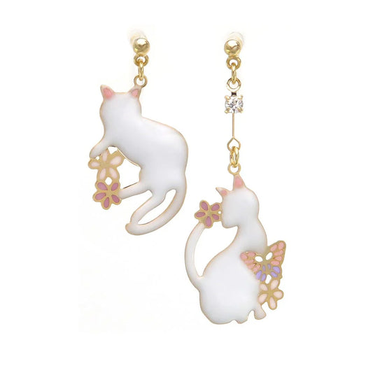 Cat and Butterfly Invisible Clip On Earrings