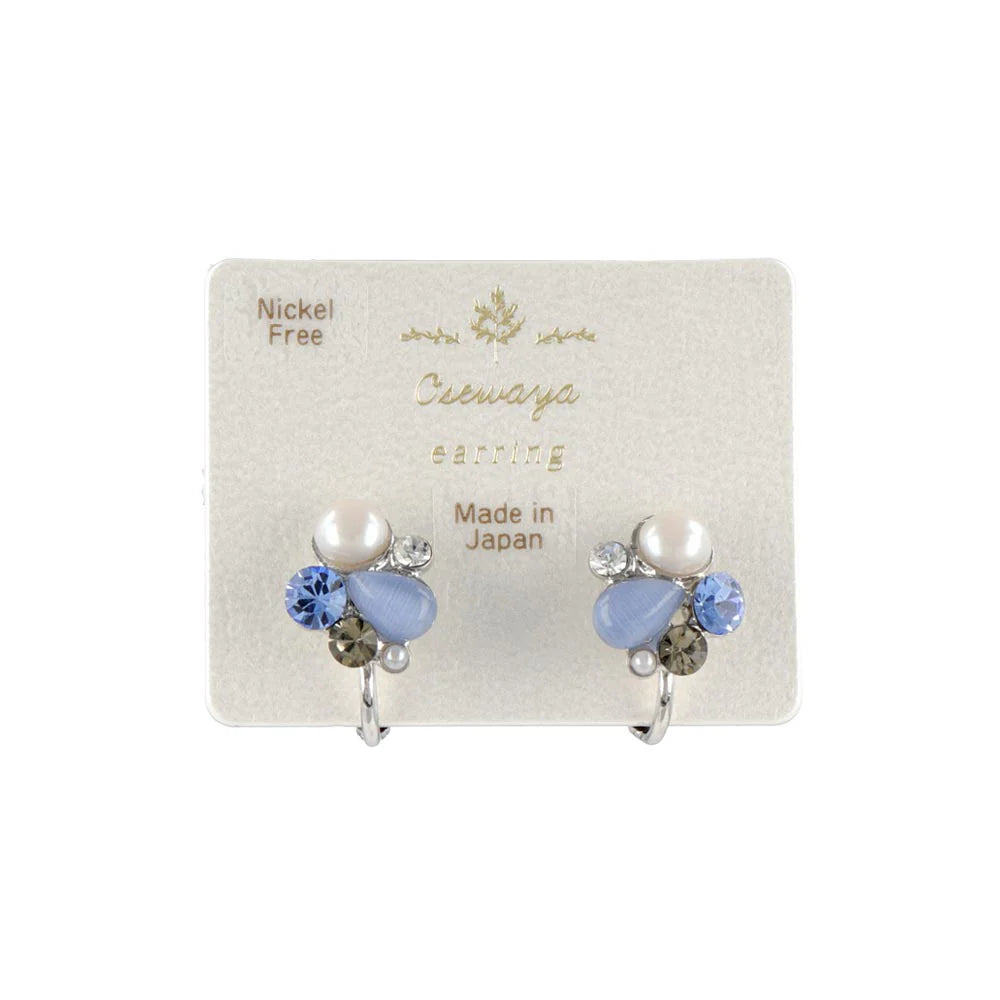 Multi Jeweled Clip On Earrings