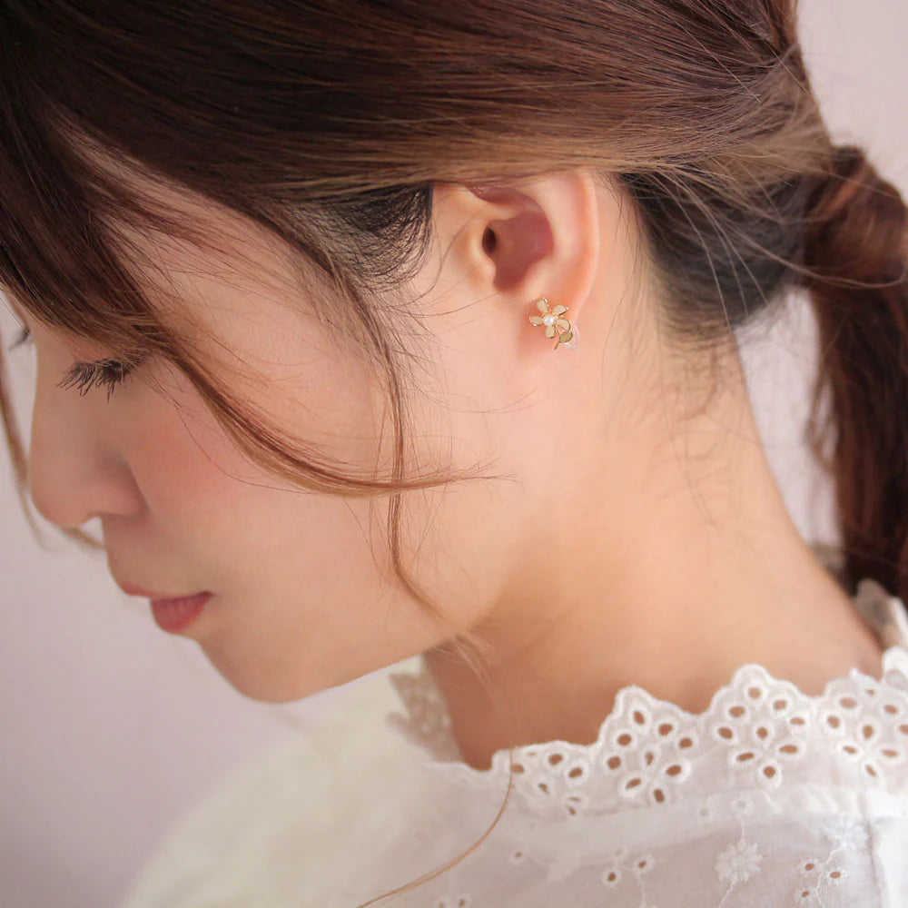 Small Flower Invisible Clip On Earrings