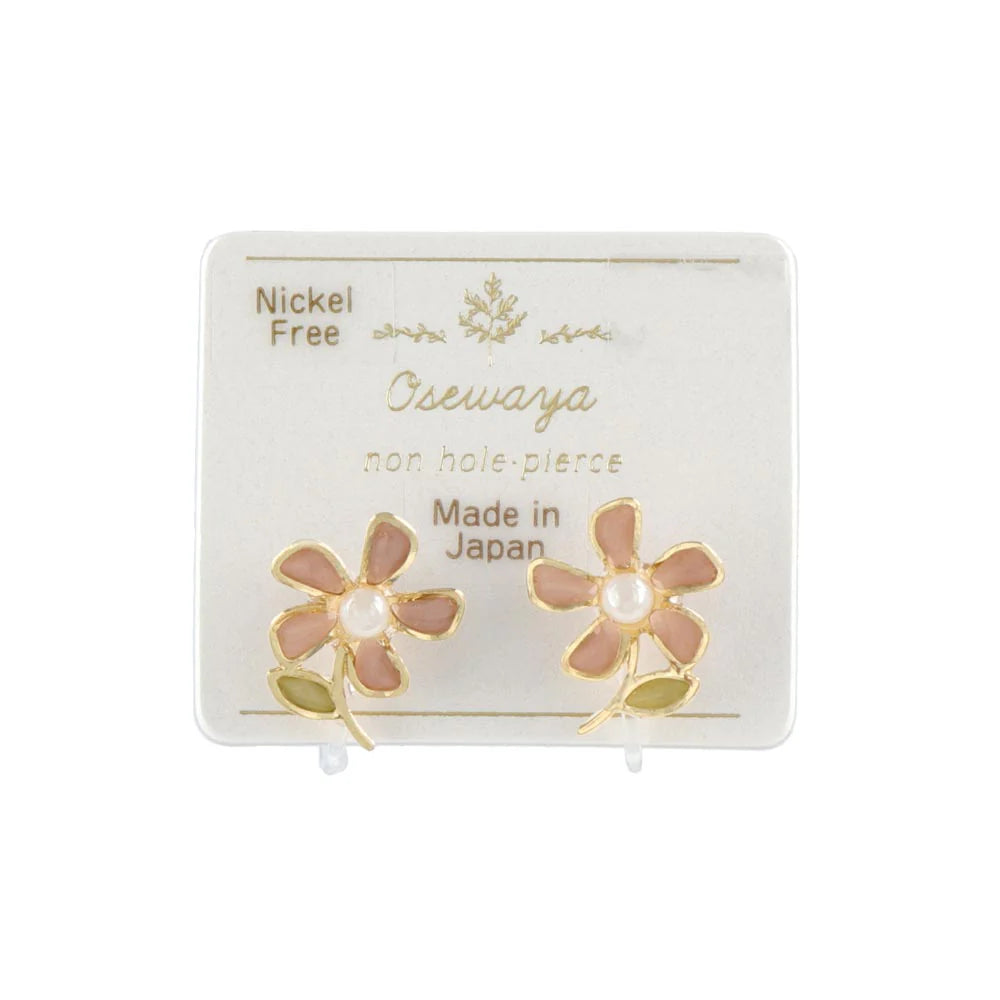 Small Flower Invisible Clip On Earrings