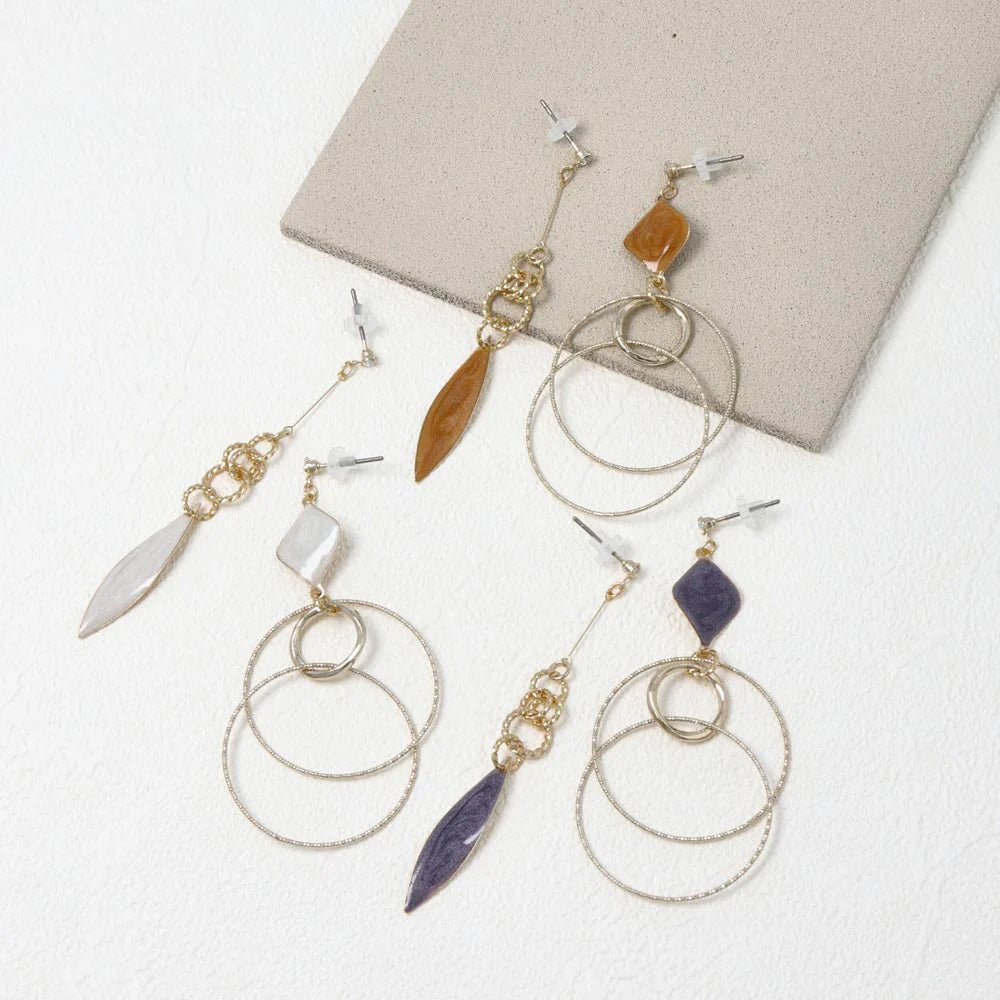 Asymetrical Statement Drop Earrings
