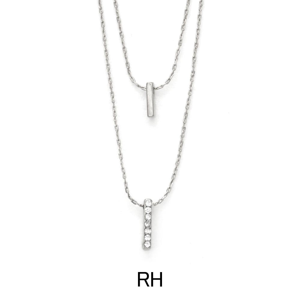 Layered Bar Crystal Necklace