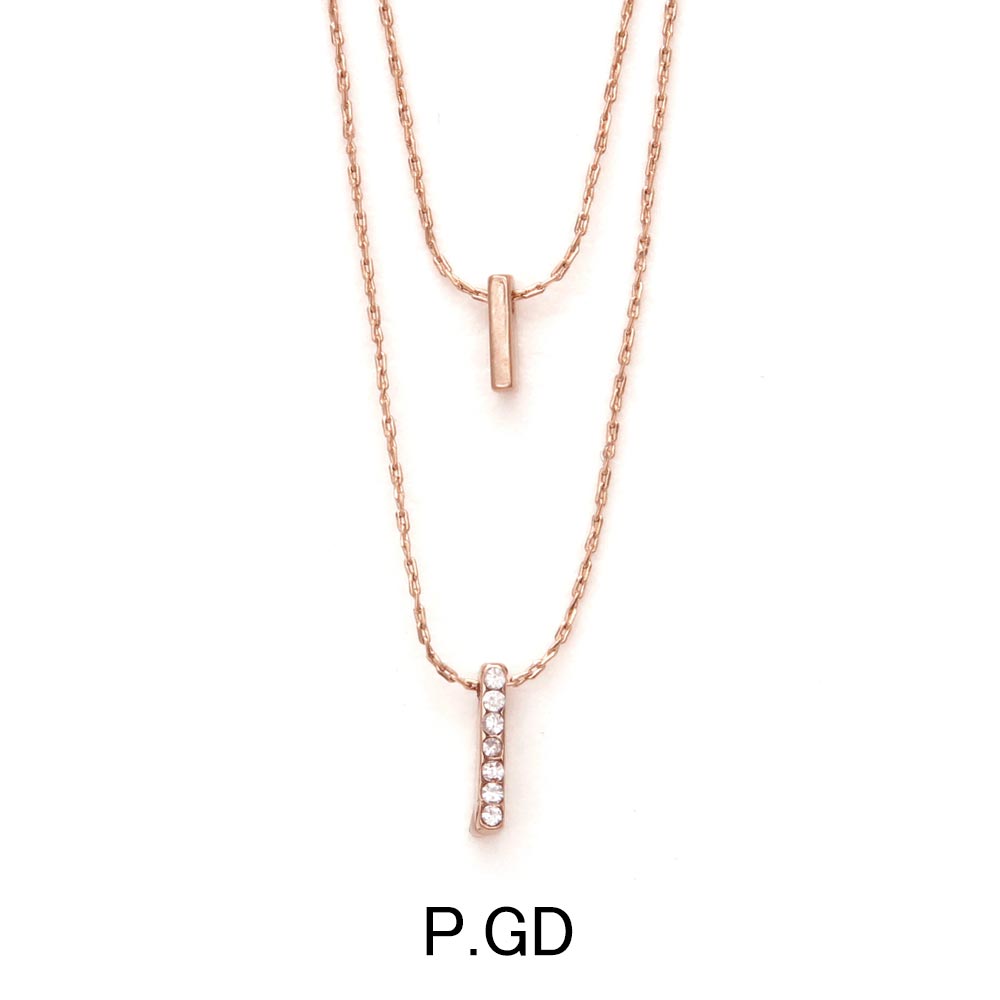 Layered Bar Crystal Necklace