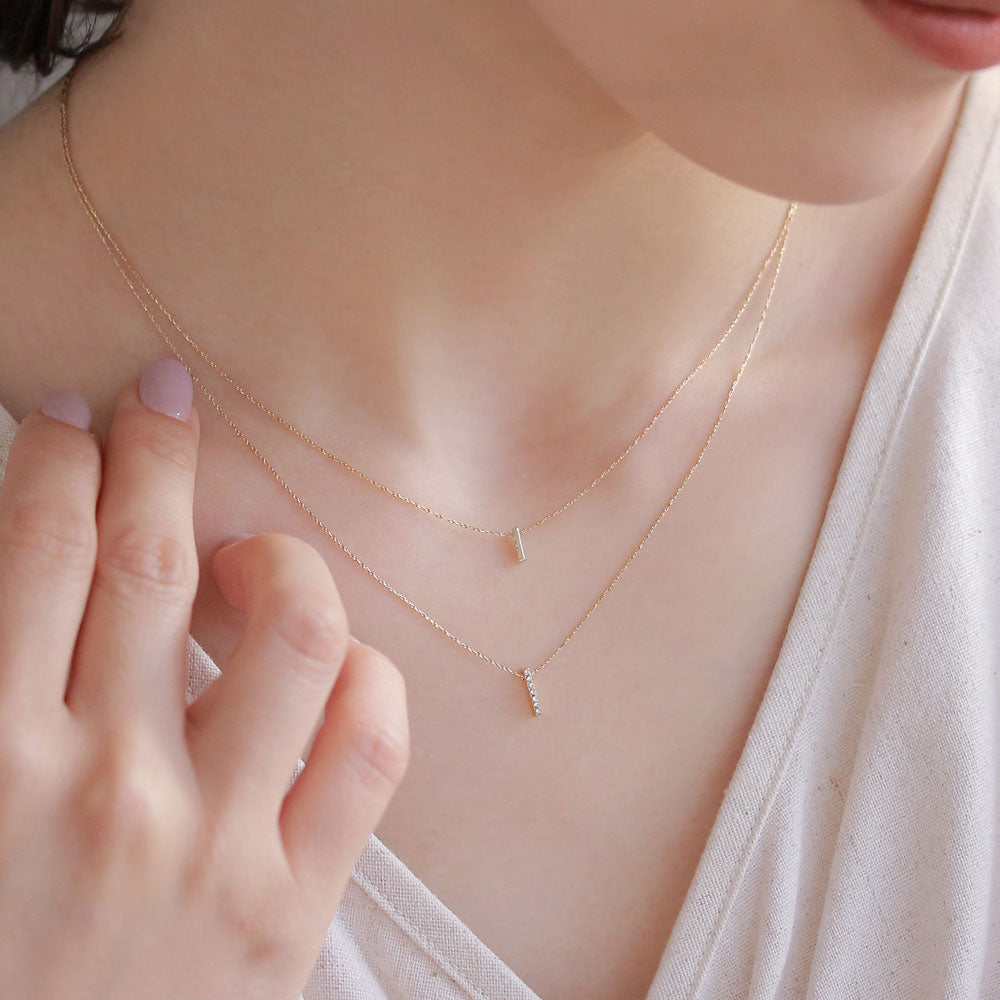 Layered Bar Crystal Necklace